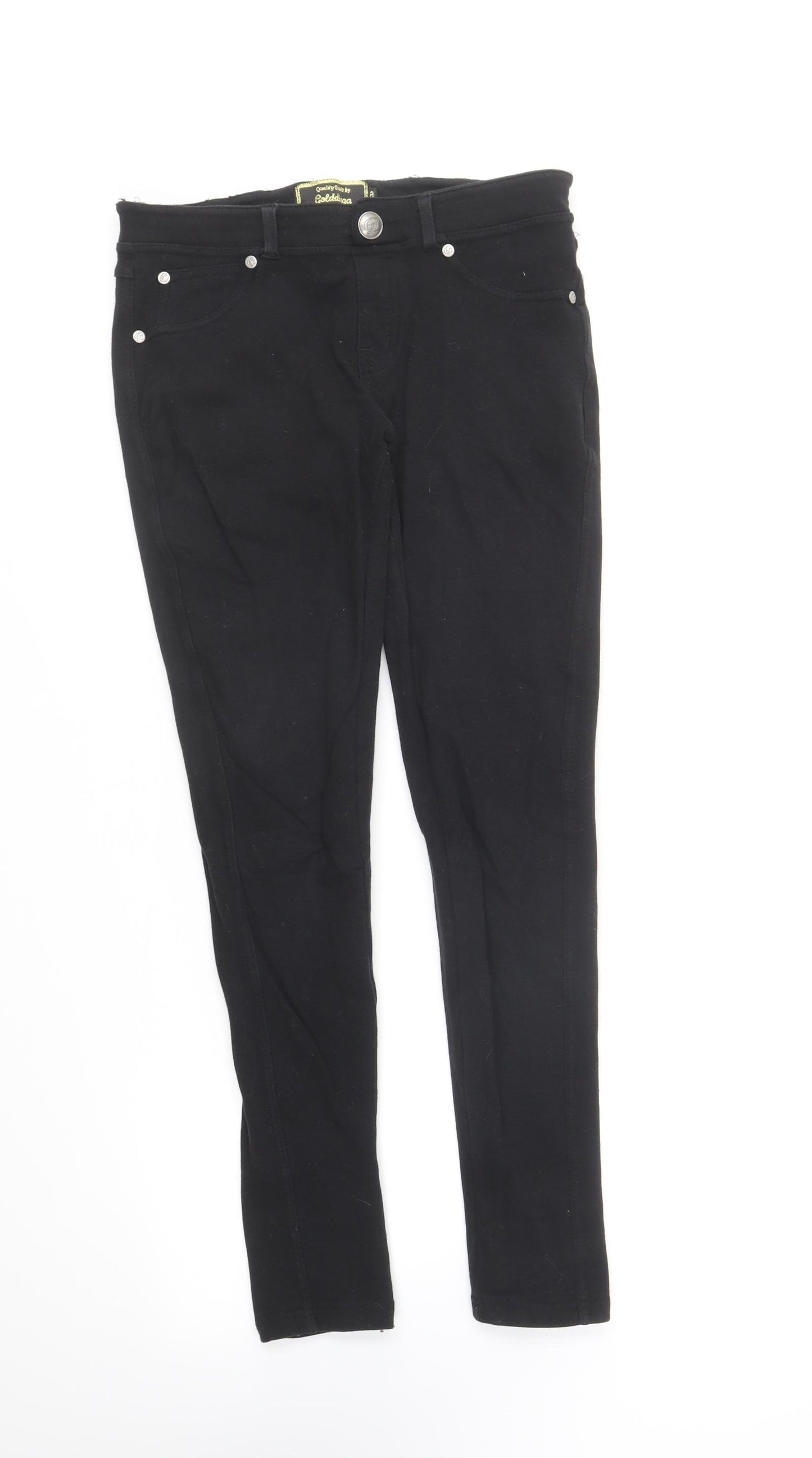 Golddigga Womens Black Cotton Jegging Leggings Size 8 L26 in