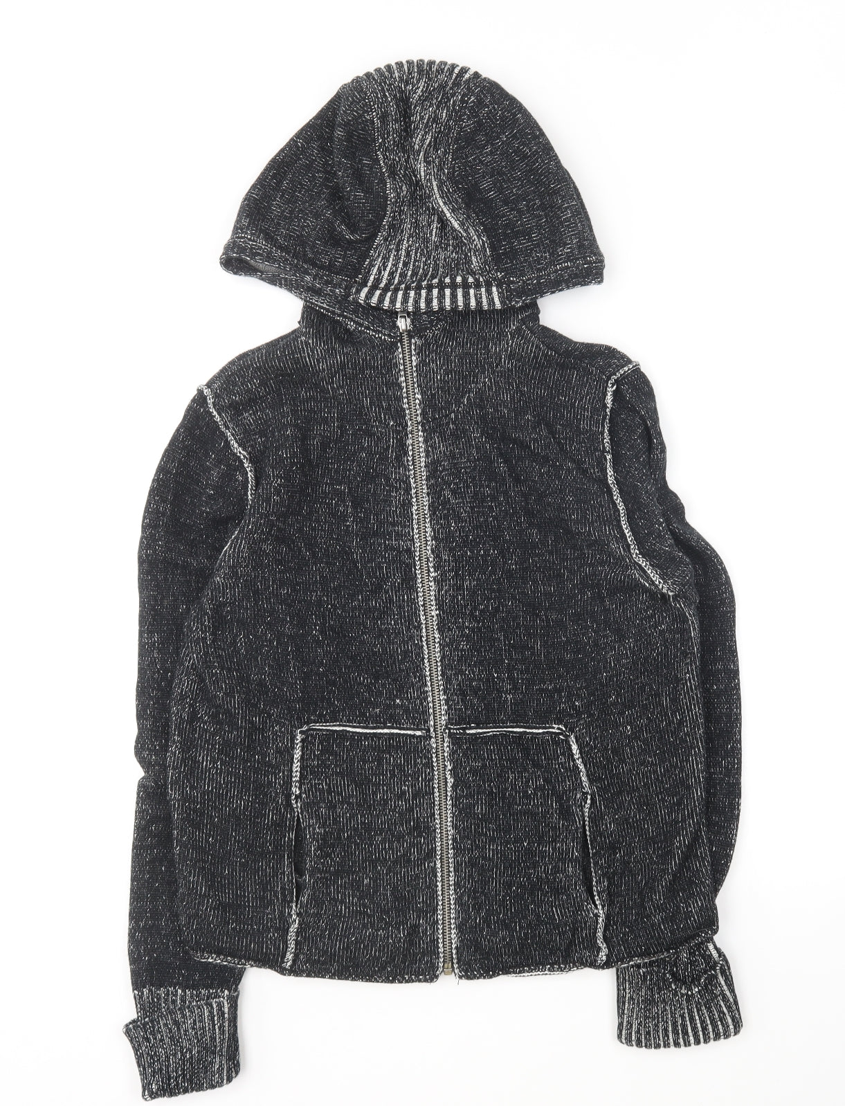 Pandemonium Womens Grey Cotton Full Zip Hoodie Size L Zip