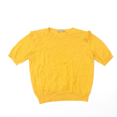 Oasis Womens Yellow Round Neck Acrylic Pullover Jumper Size L