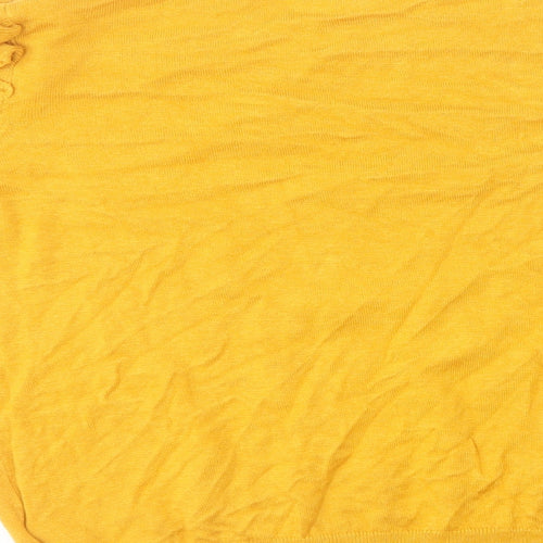 Oasis Womens Yellow Round Neck Acrylic Pullover Jumper Size L