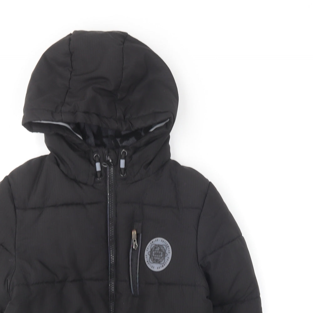 F&F Boys Black Puffer Jacket Coat Size 8-9 Years Zip