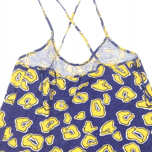 River Island Womens Blue Cotton Camisole T-Shirt Size 12 Square Neck