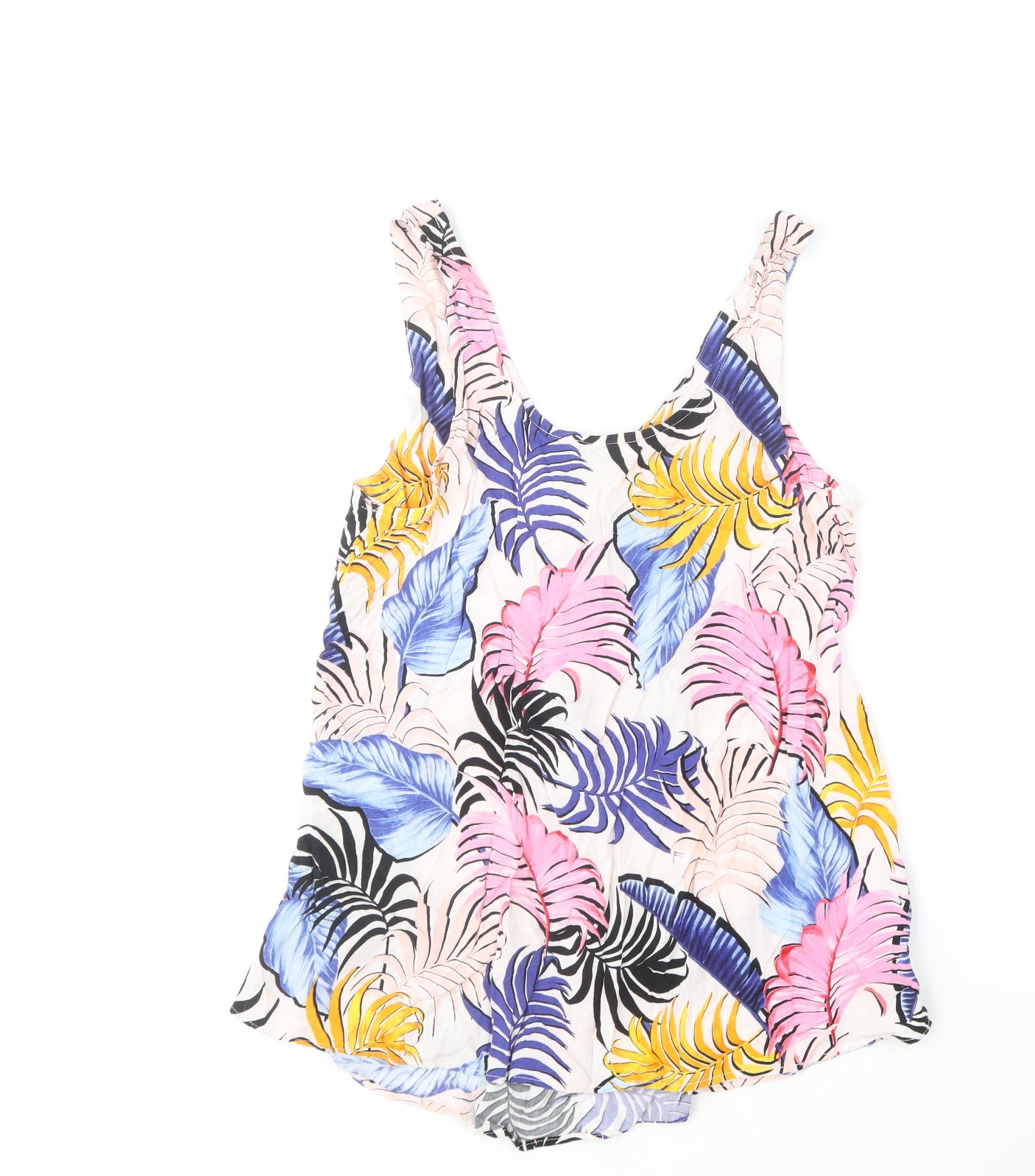 New Look Womens Multicoloured Floral Viscose Basic Tank Size 12 Scoop Neck
