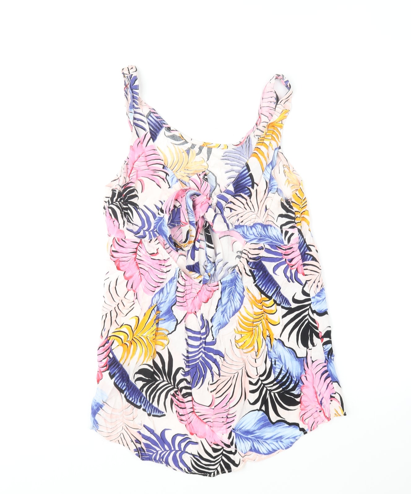 New Look Womens Multicoloured Floral Viscose Basic Tank Size 12 Scoop Neck
