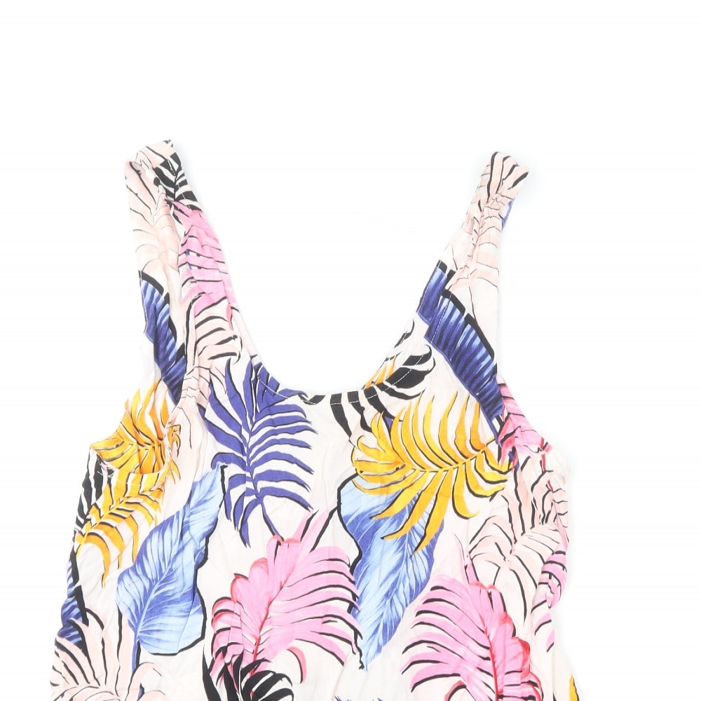New Look Womens Multicoloured Floral Viscose Basic Tank Size 12 Scoop Neck