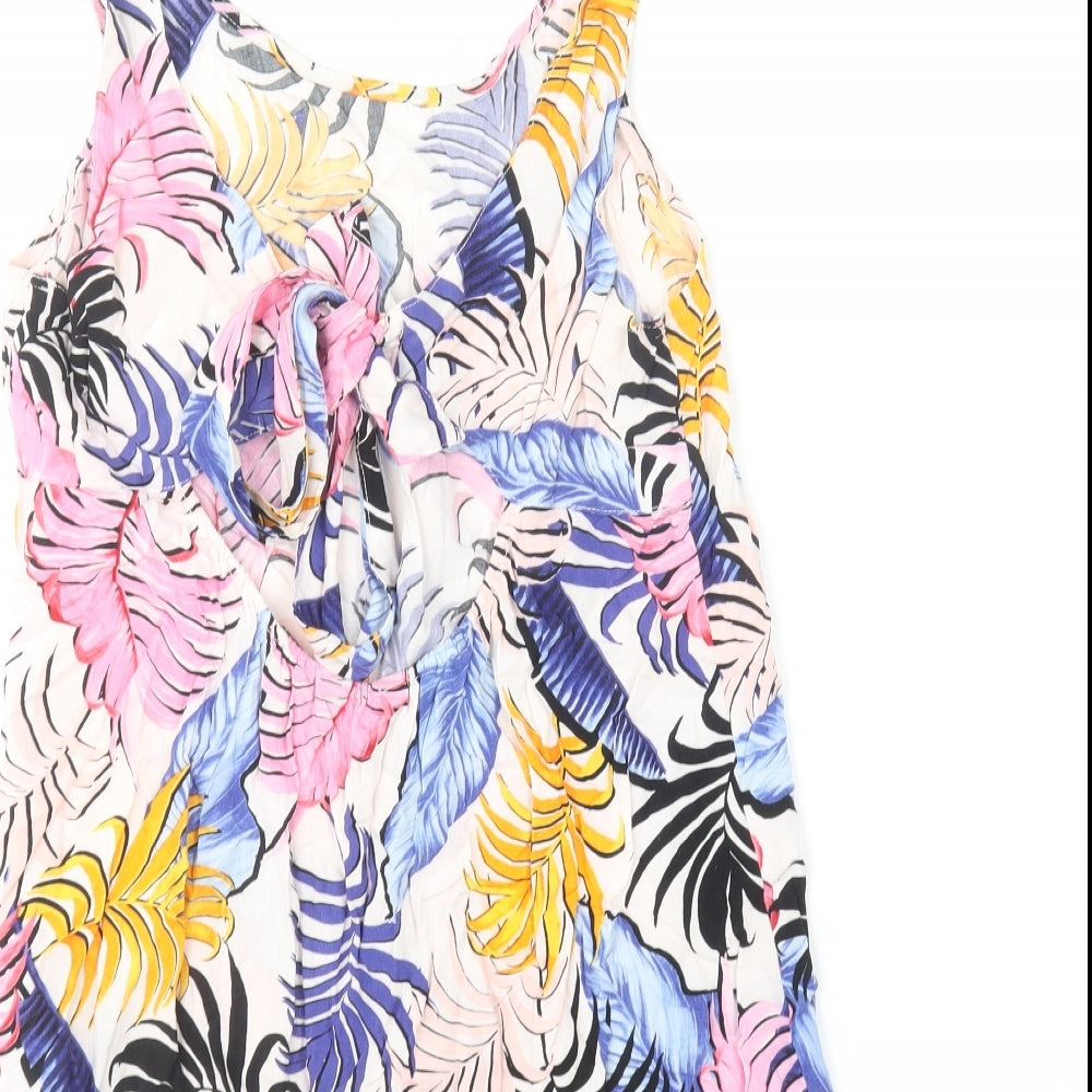 New Look Womens Multicoloured Floral Viscose Basic Tank Size 12 Scoop Neck