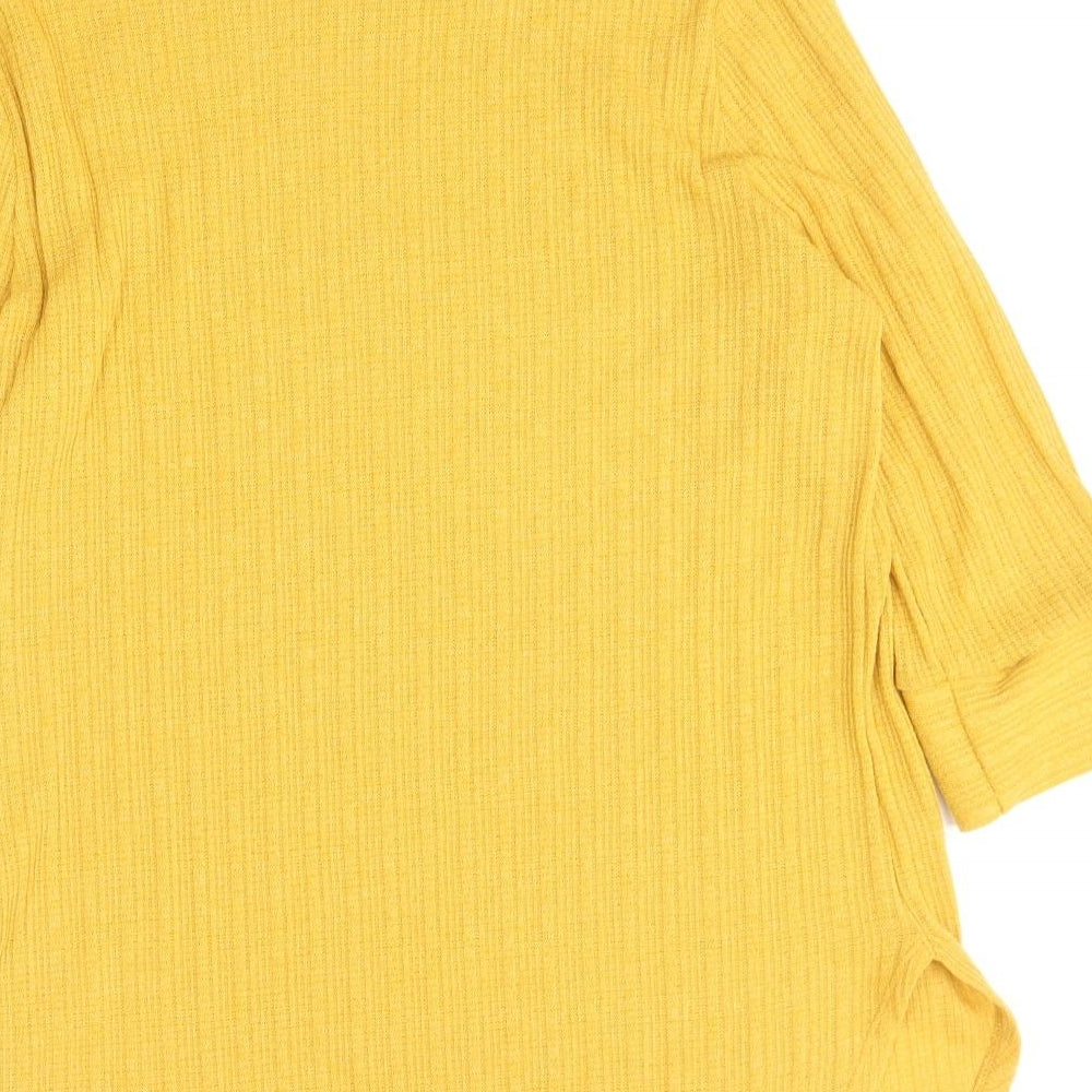 Peacocks Womens Yellow Round Neck Polyester Pullover Jumper Size 14