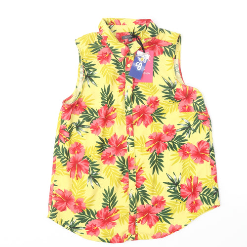Intuition Womens Multicoloured Floral Polyester Basic Button-Up Size 12 Collared