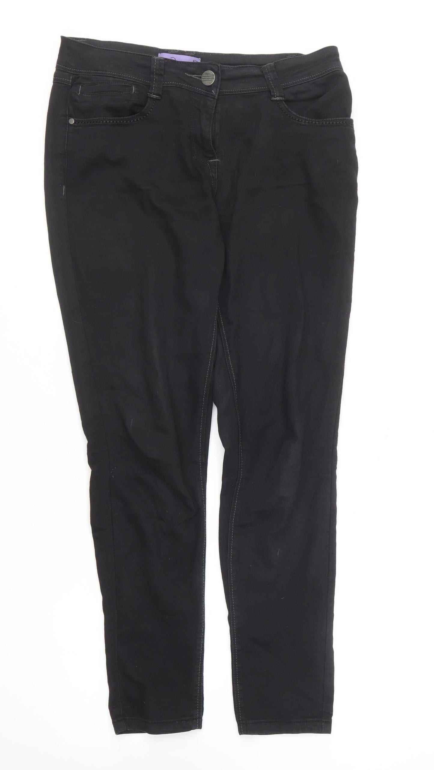 George Womens Black Cotton Skinny Jeans Size 10 L25 in Regular