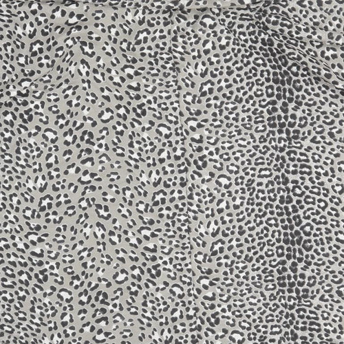 Preworn Womens Grey Roll Neck Animal Print Cotton Pullover Jumper Size 16 - Leopard Print