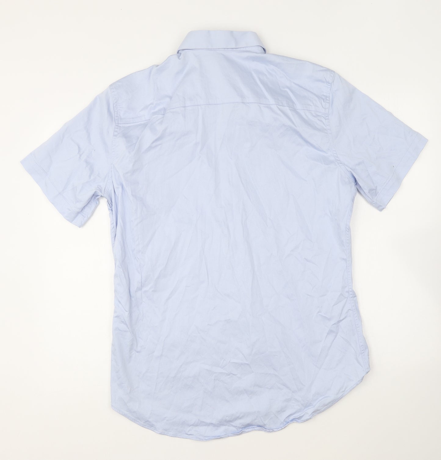 Father Sons Mens Blue Cotton Button-Up Size 2XL Collared Button