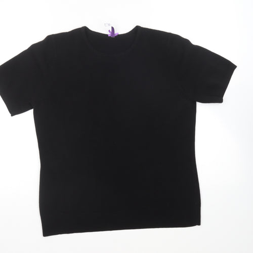 BHS Womens Black Round Neck Acrylic Pullover Jumper Size 14