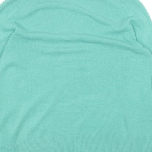 Marks and Spencer Mens Green V-Neck Acrylic Pullover Jumper Size M