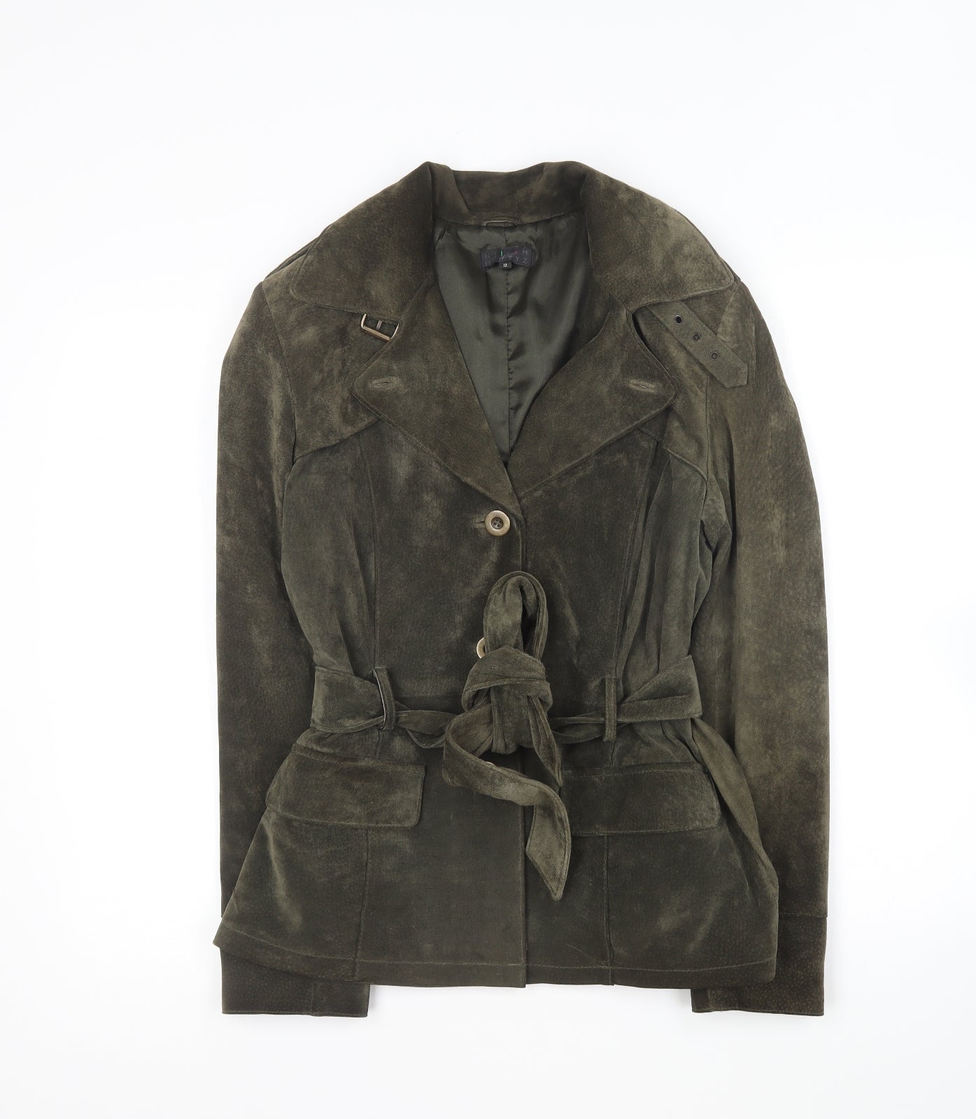 John Lewis Womens Green Jacket Coat Size 12 Button