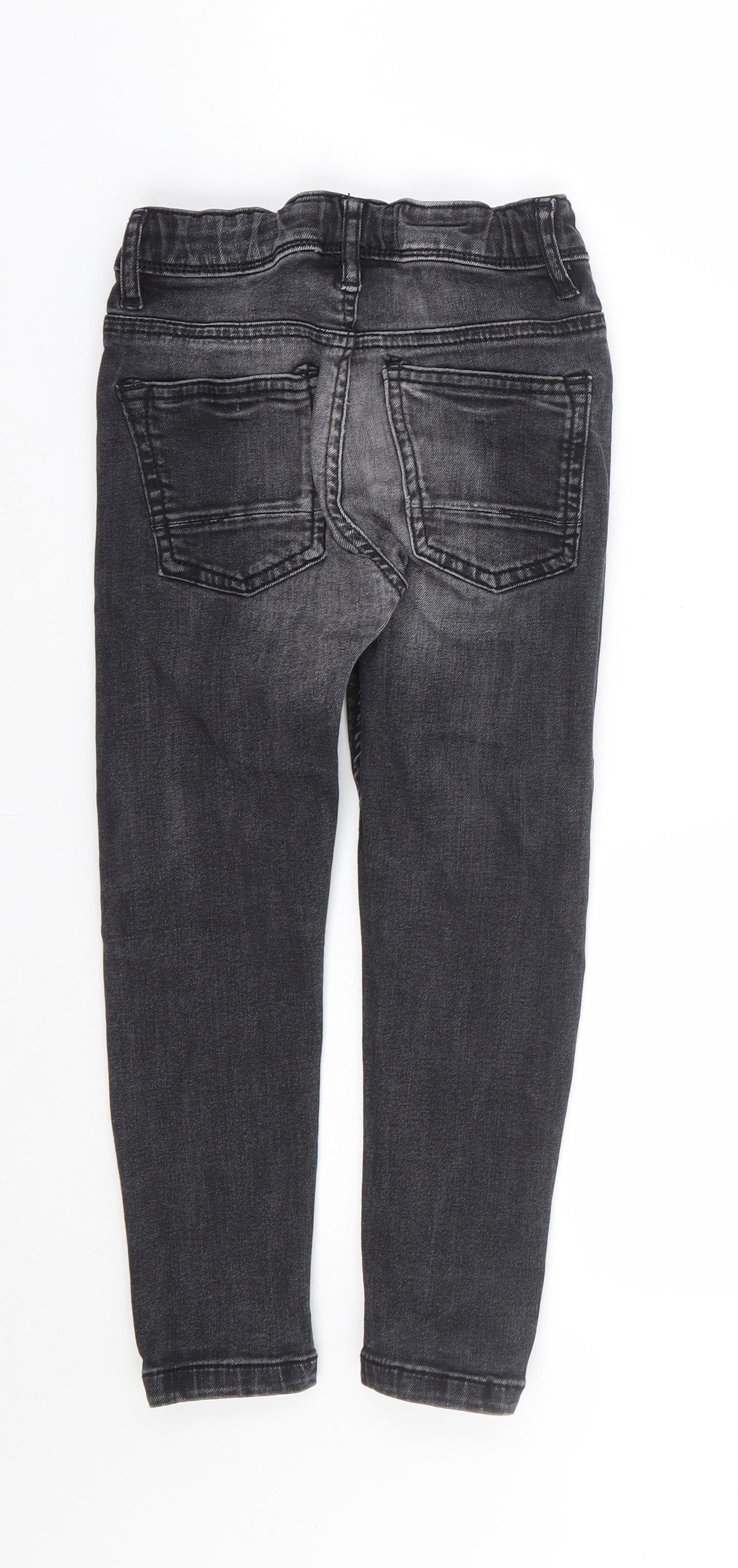 George Boys Black Cotton Skinny Jeans Size 5-6 Years Regular Zip