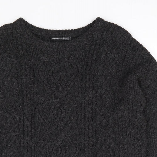 Primark Womens Grey Round Neck Acrylic Pullover Jumper Size 10