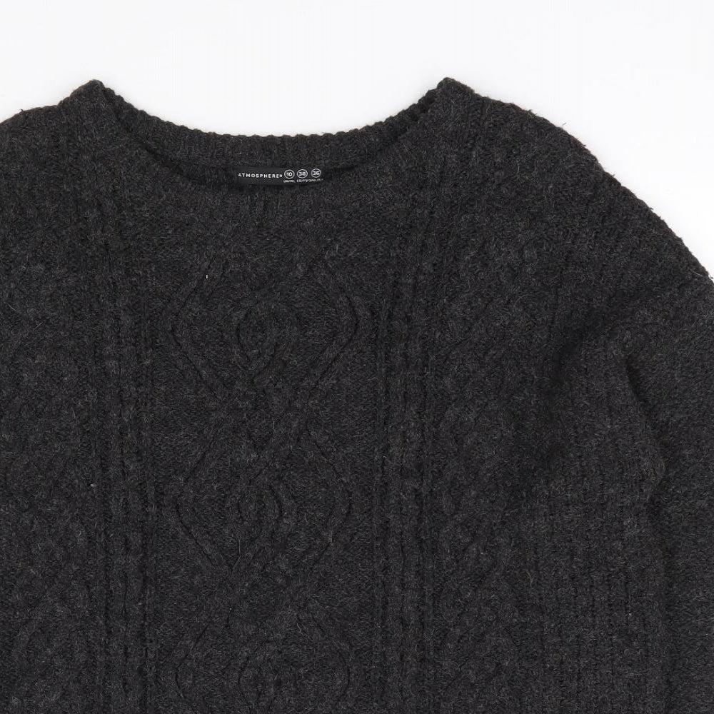 Primark Womens Grey Round Neck Acrylic Pullover Jumper Size 10
