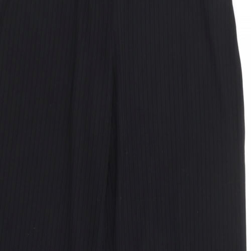 New Look Womens Black Polyester Trousers Size 14 L30 in Regular - Ribbed