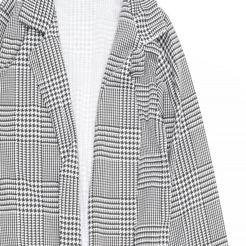 Sara Fashion Womens Black Check Jacket Blazer Size M