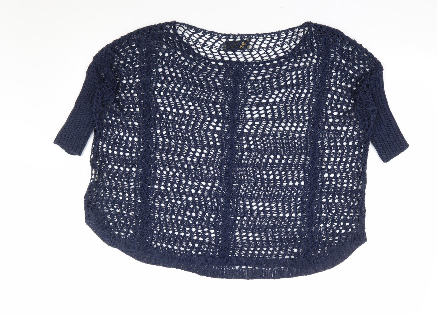 Katsumi Womens Blue Round Neck Acrylic Pullover Jumper Size S