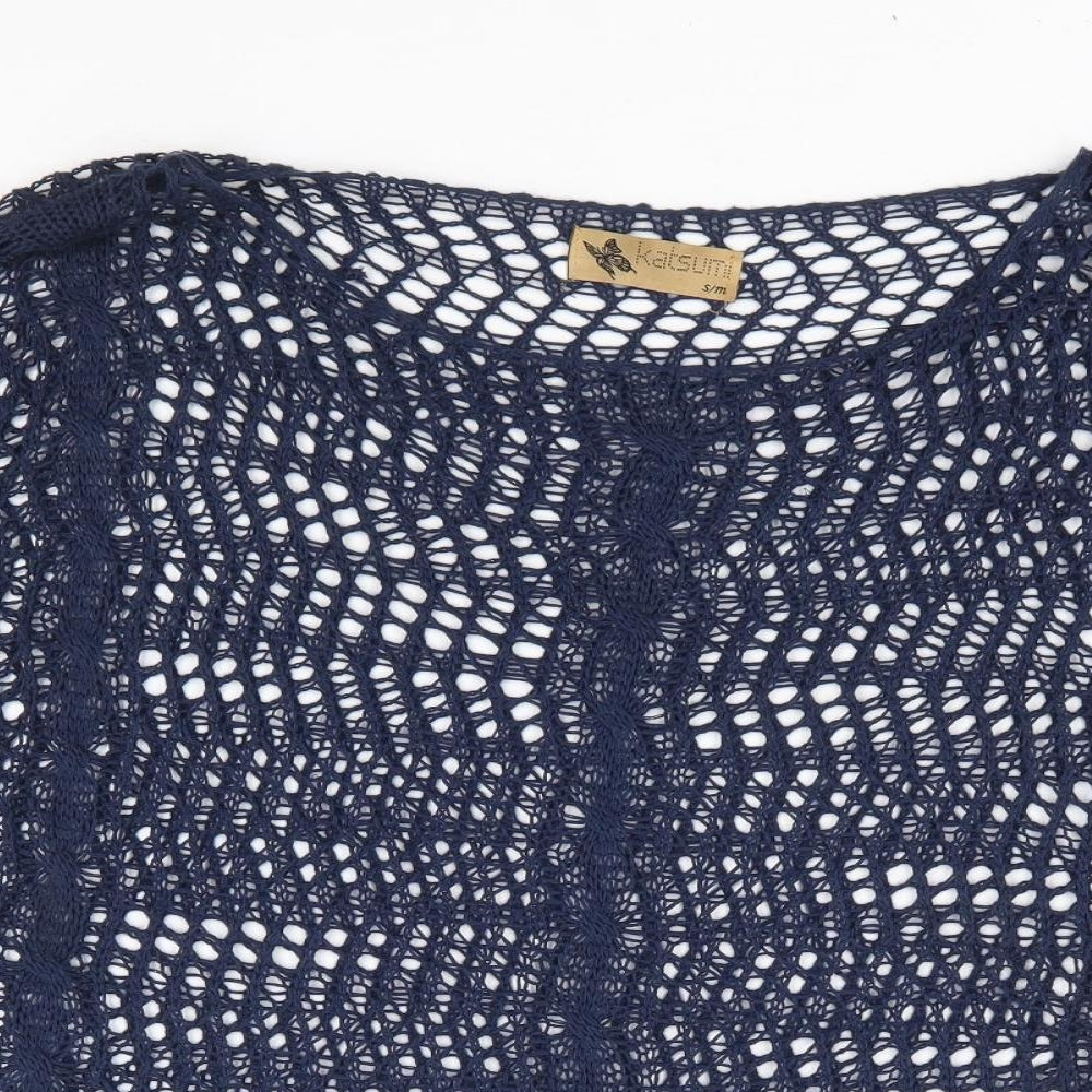 Katsumi Womens Blue Round Neck Acrylic Pullover Jumper Size S