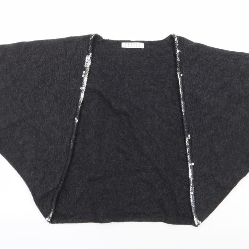 Precis Petite Womens Grey V-Neck Cotton Shrug Jumper Size S