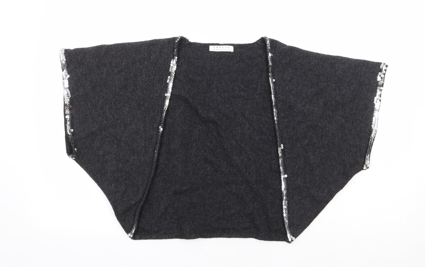Precis Petite Womens Grey V-Neck Cotton Shrug Jumper Size S
