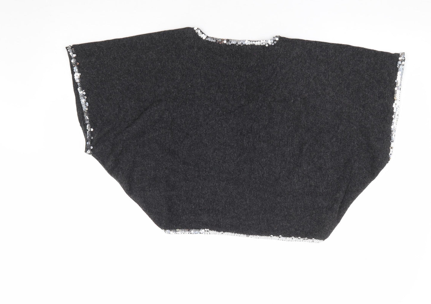 Precis Petite Womens Grey V-Neck Cotton Shrug Jumper Size S