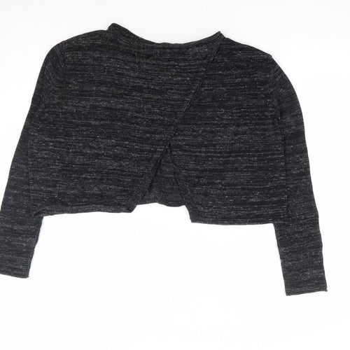 Zara Womens Grey Round Neck Viscose Pullover Jumper Size S - Cropped