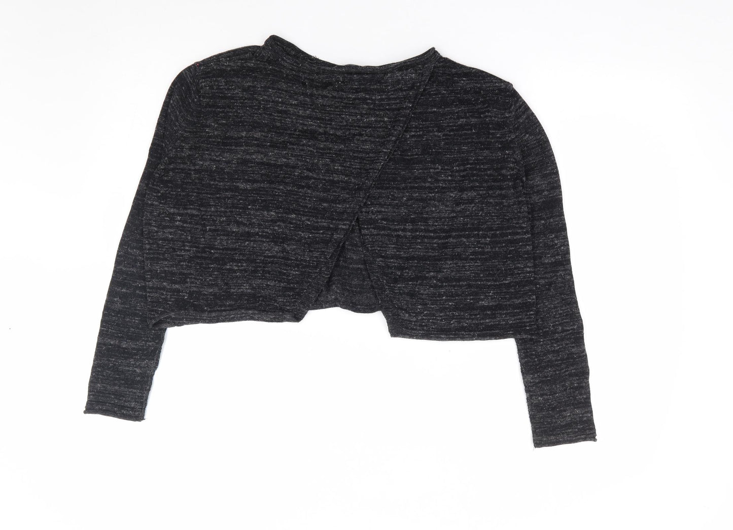 Zara Womens Grey Round Neck Viscose Pullover Jumper Size S - Cropped