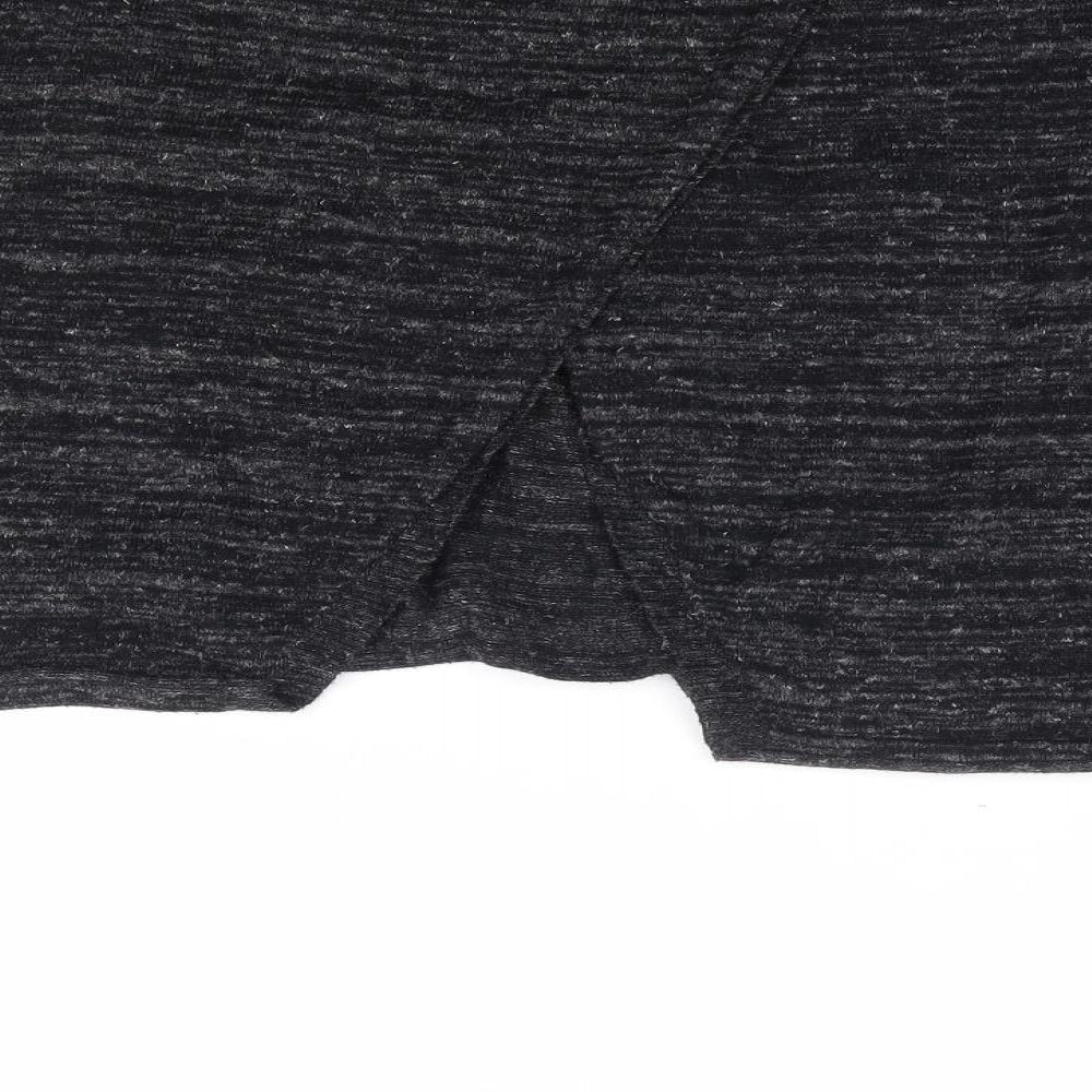 Zara Womens Grey Round Neck Viscose Pullover Jumper Size S - Cropped