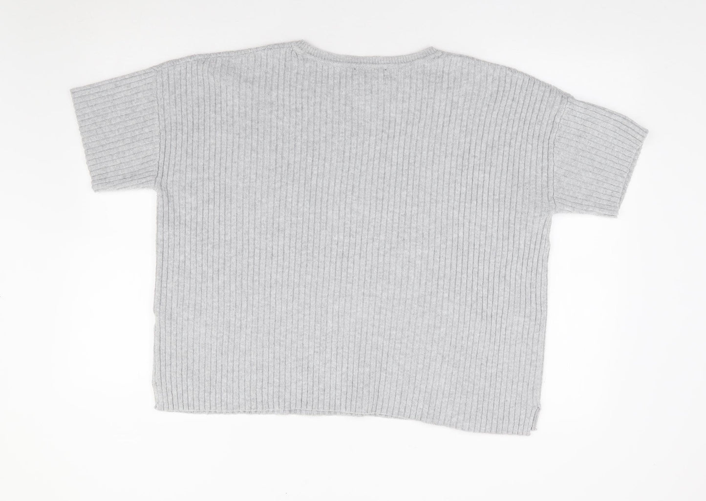 M Lounge Womens Grey Round Neck Polyester Pullover Jumper Size L