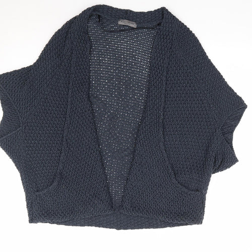 Elsamanda Womens Blue V-Neck Acrylic Cardigan Jumper Size S