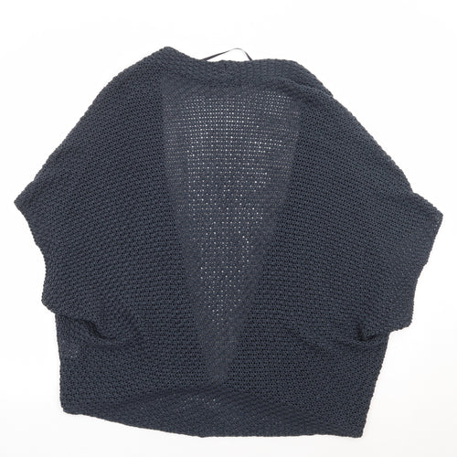 Elsamanda Womens Blue V-Neck Acrylic Cardigan Jumper Size S