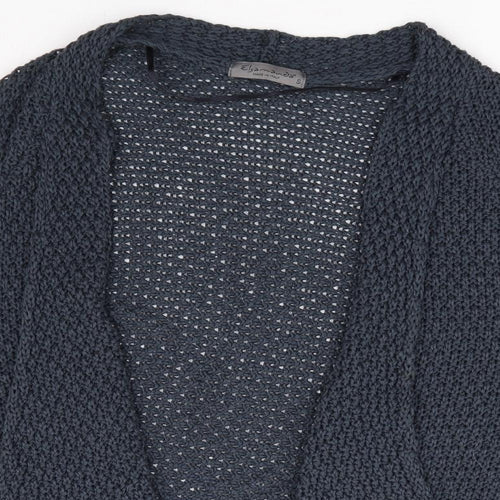 Elsamanda Womens Blue V-Neck Acrylic Cardigan Jumper Size S