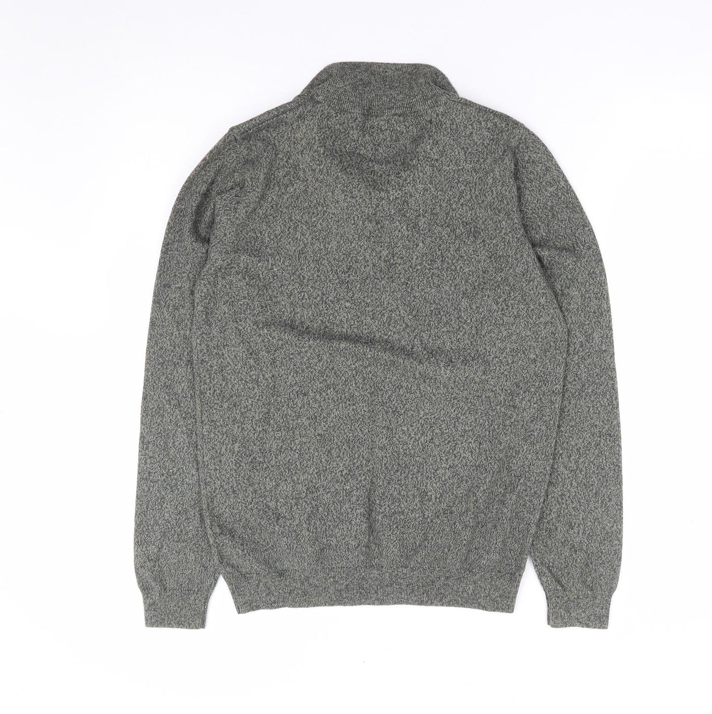 NEXT Mens Grey V-Neck Cotton Pullover Jumper Size S
