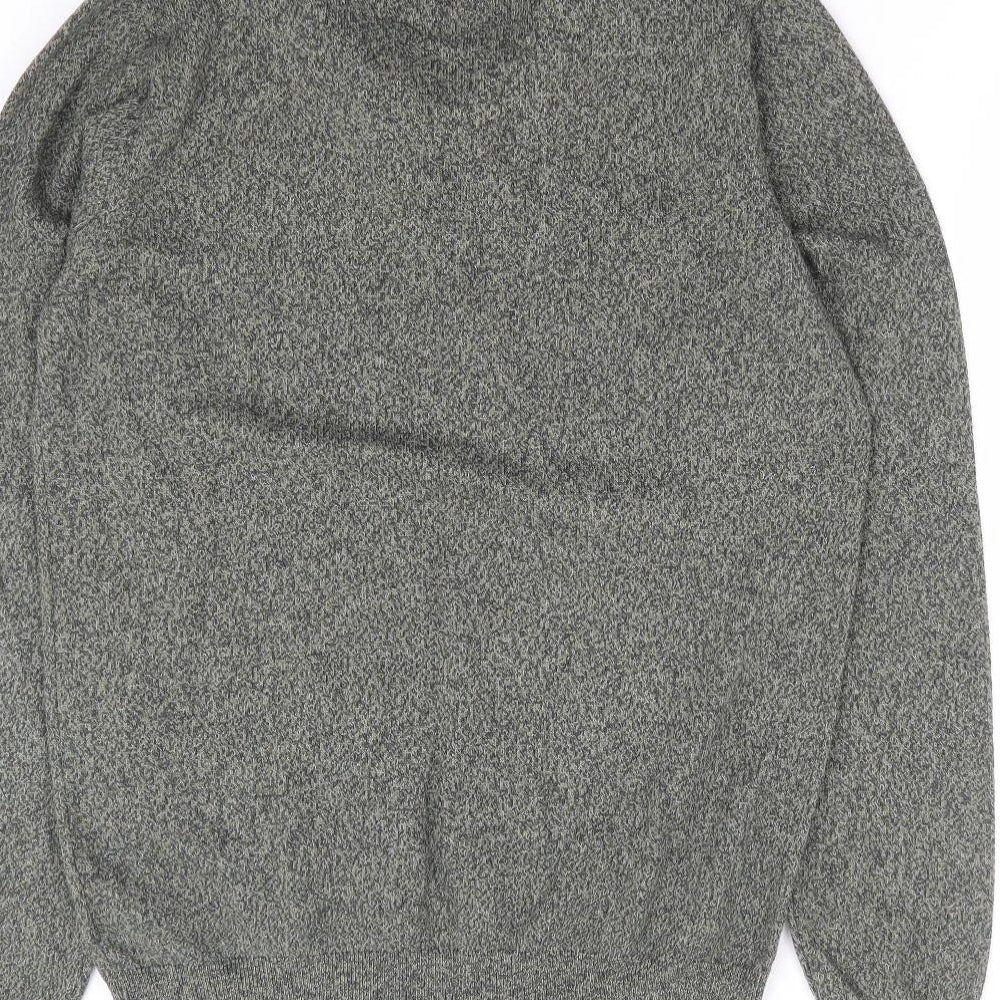 NEXT Mens Grey V-Neck Cotton Pullover Jumper Size S