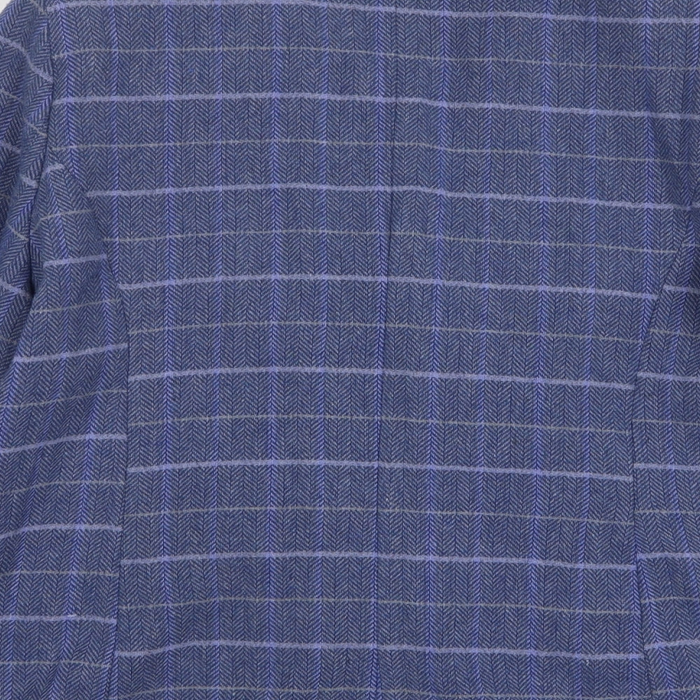 TU Womens Blue Check Wool Jacket Suit Jacket Size 18