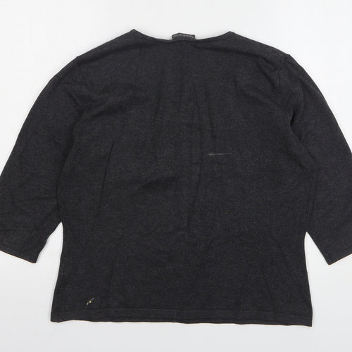 Alex & Co Womens Grey Scoop Neck Viscose Pullover Jumper Size 14