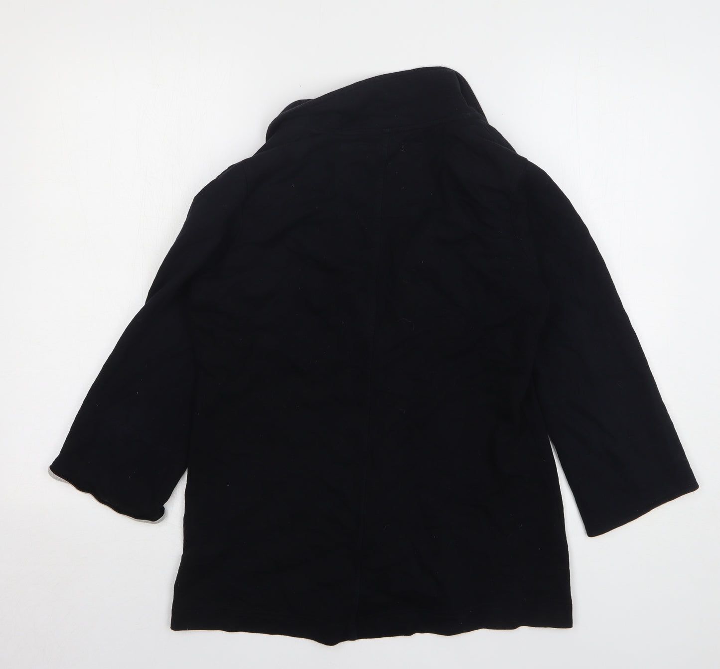 Denim & Co. Womens Black Cotton Jacket Blazer Size 10