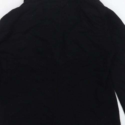 Denim & Co. Womens Black Cotton Jacket Blazer Size 10