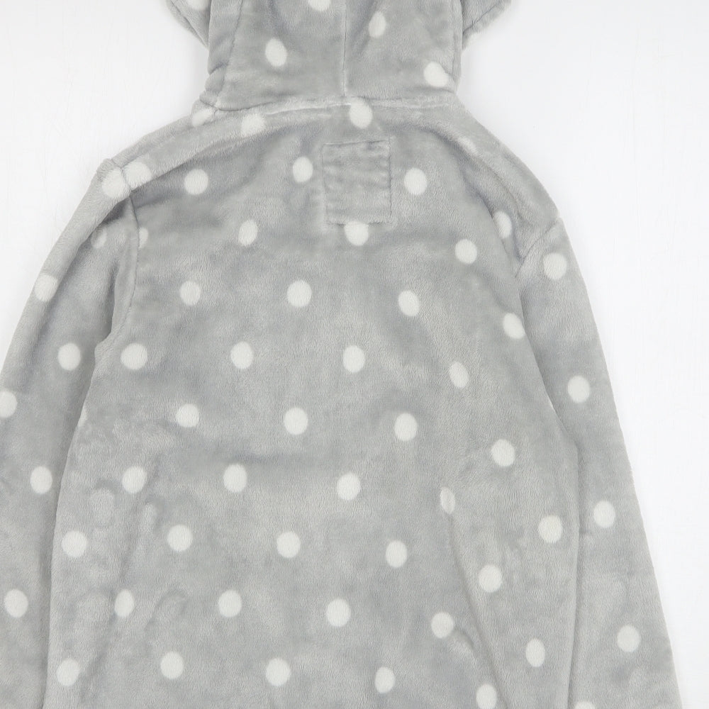 Debenhams Womens Grey Polka Dot Polyester Top Pyjama Top Size 12 Zip - Panda