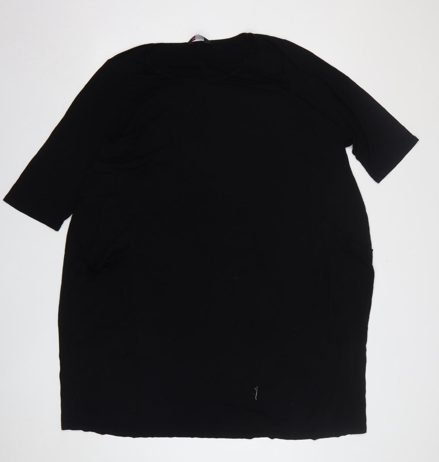 Yours Womens Black Viscose A-Line Size 26 Round Neck