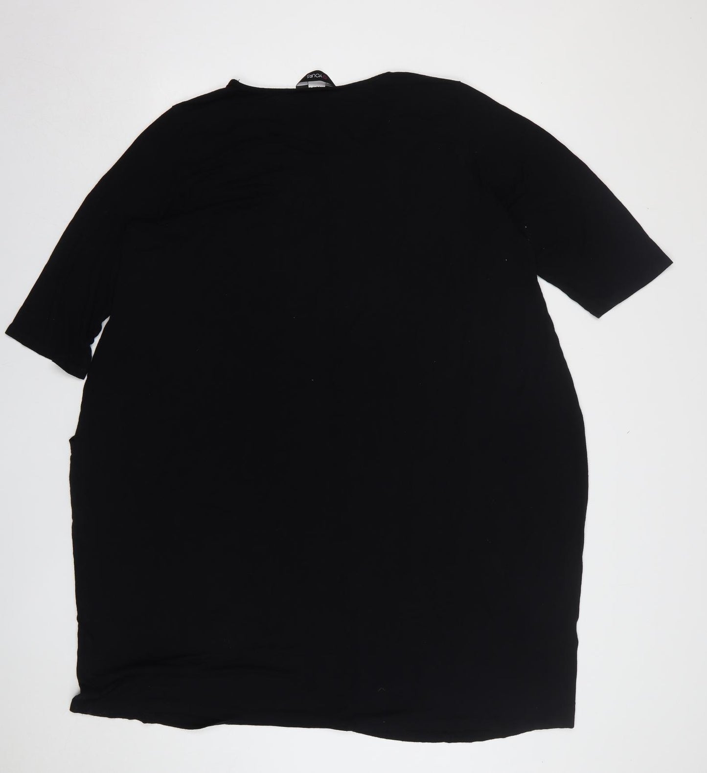 Yours Womens Black Viscose A-Line Size 26 Round Neck