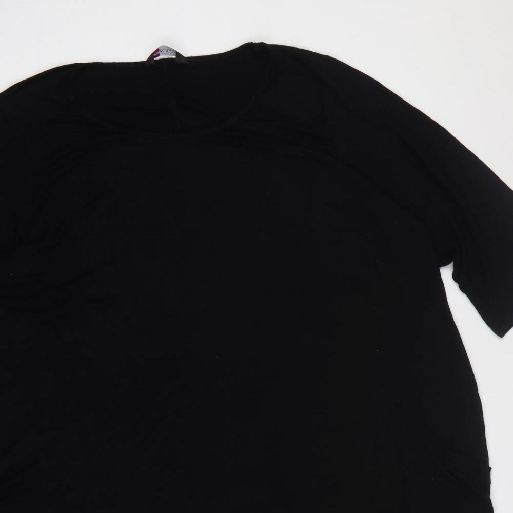 Yours Womens Black Viscose A-Line Size 26 Round Neck