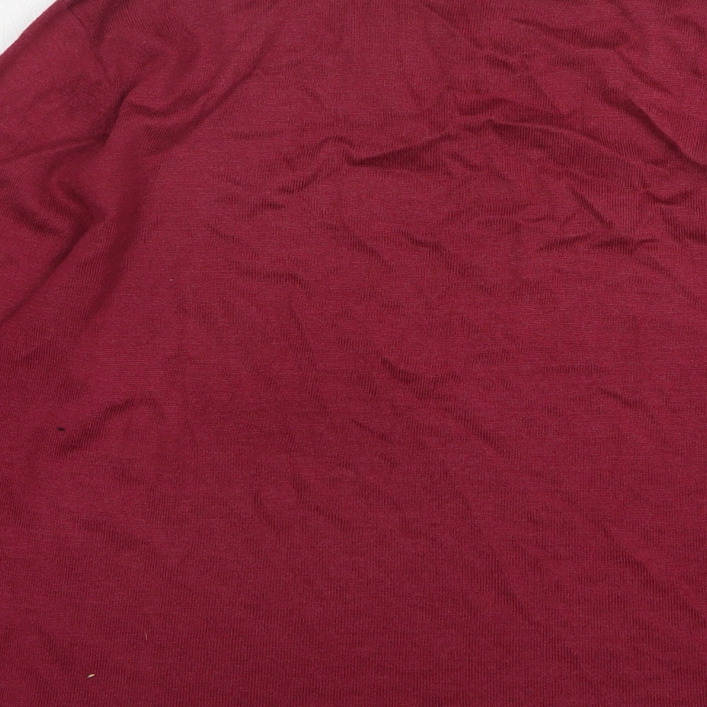 Poppy Womens Purple V-Neck Wool Pullover Jumper Size 18