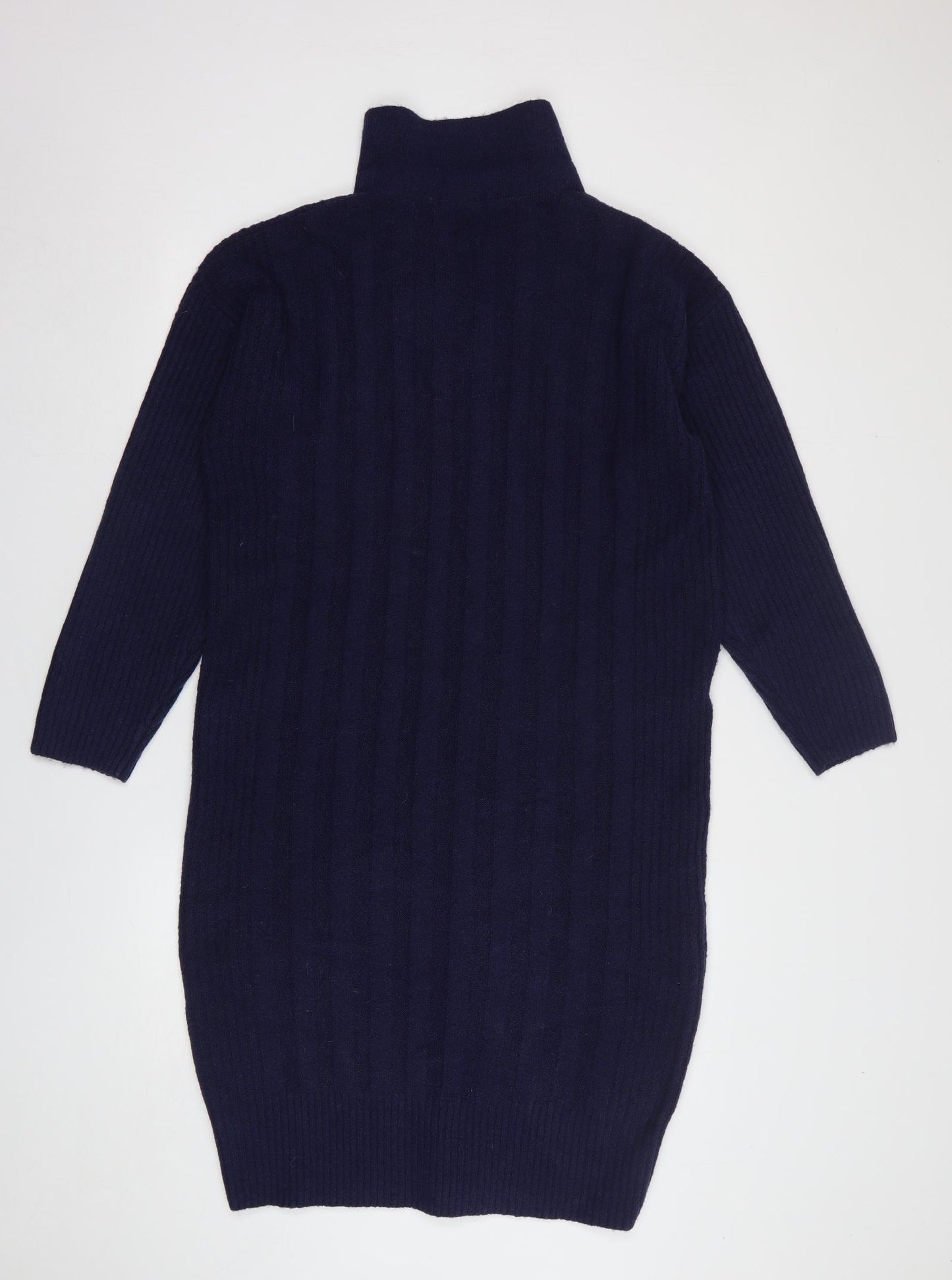 TU Womens Blue Acrylic Jumper Dress Size 12 Collared