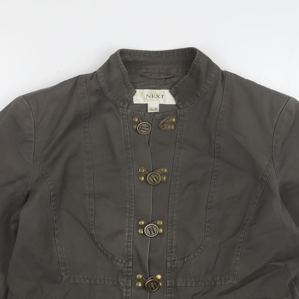 NEXT Womens Grey Jacket Size 12 Button