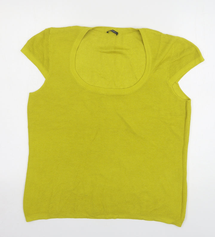 Planet Womens Green Round Neck Viscose Pullover Jumper Size XL
