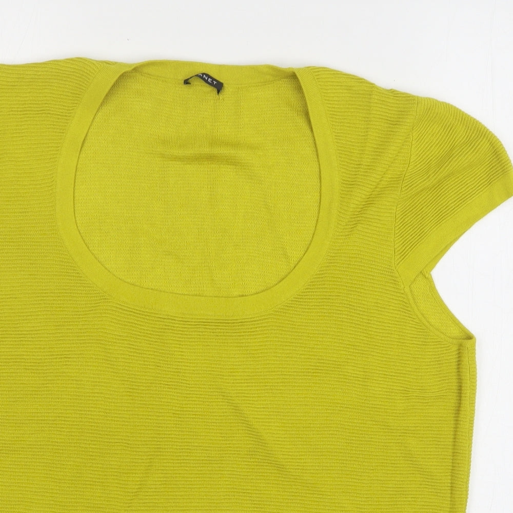 Planet Womens Green Round Neck Viscose Pullover Jumper Size XL